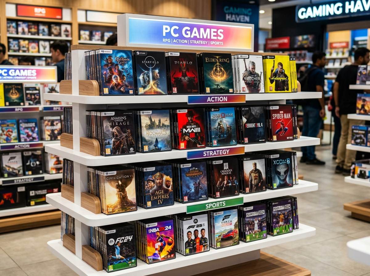 Estantes de juegos en Danquor